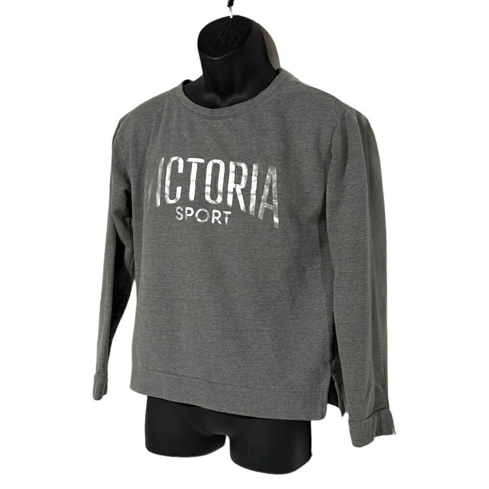 Victoria's Secret Womens Gray Long Sleeve Crew Neck Graphic Print Sweatshirt Siz - Picture 3 of 15